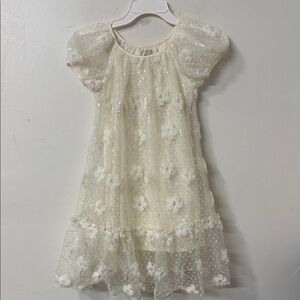Charming Ivory Floral Kids Dress